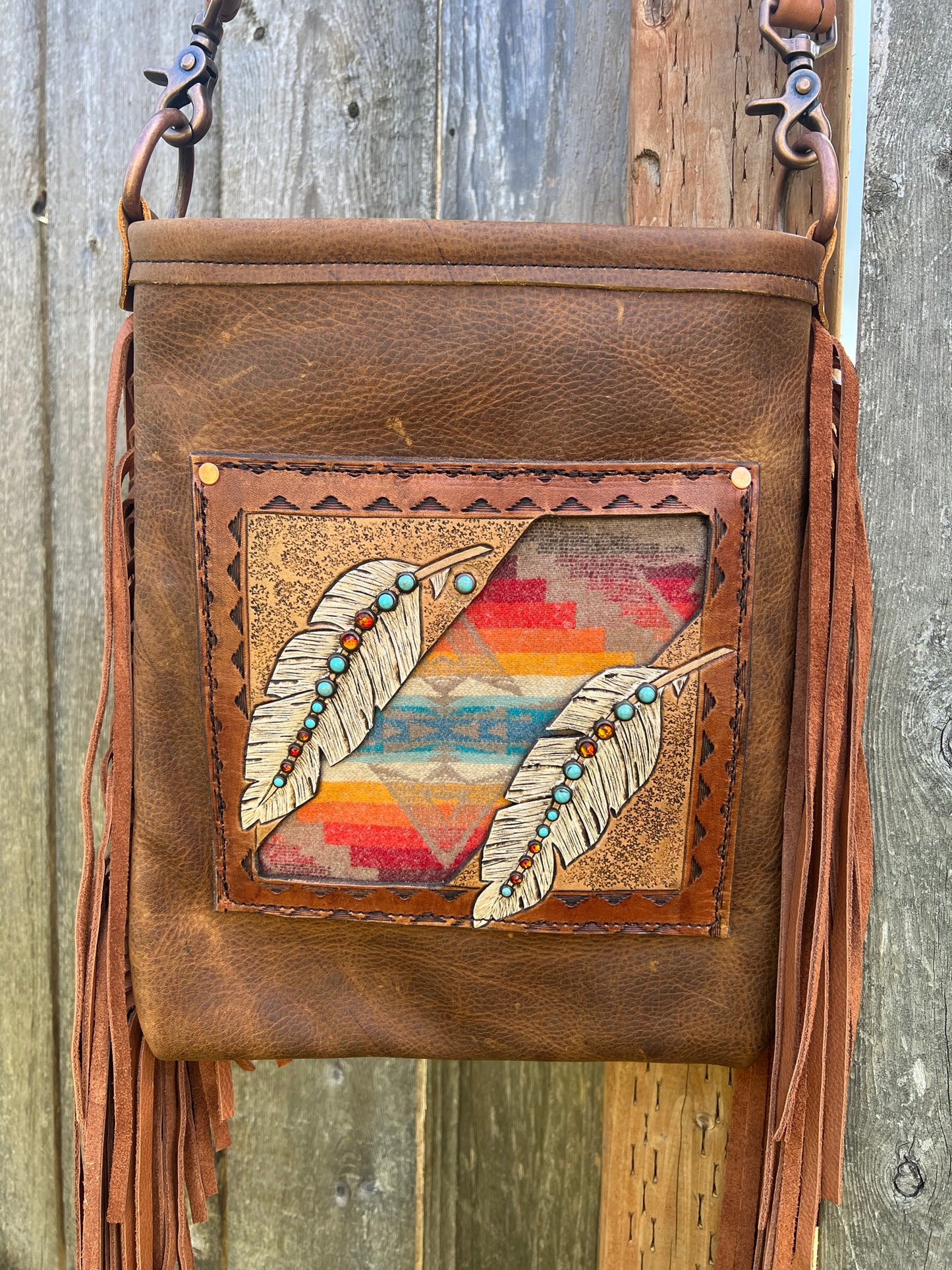 Pendleton Feather Crossbody Purse