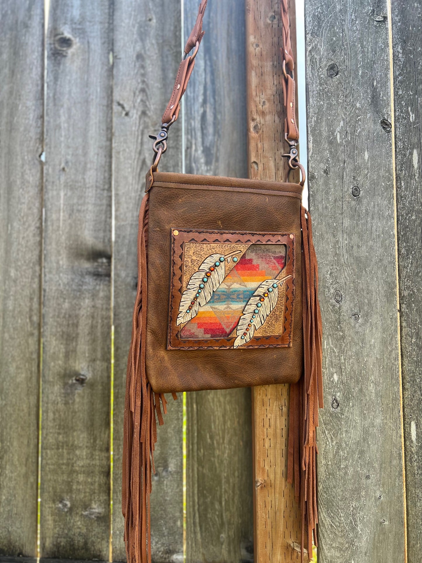 Pendleton Feather Crossbody Purse