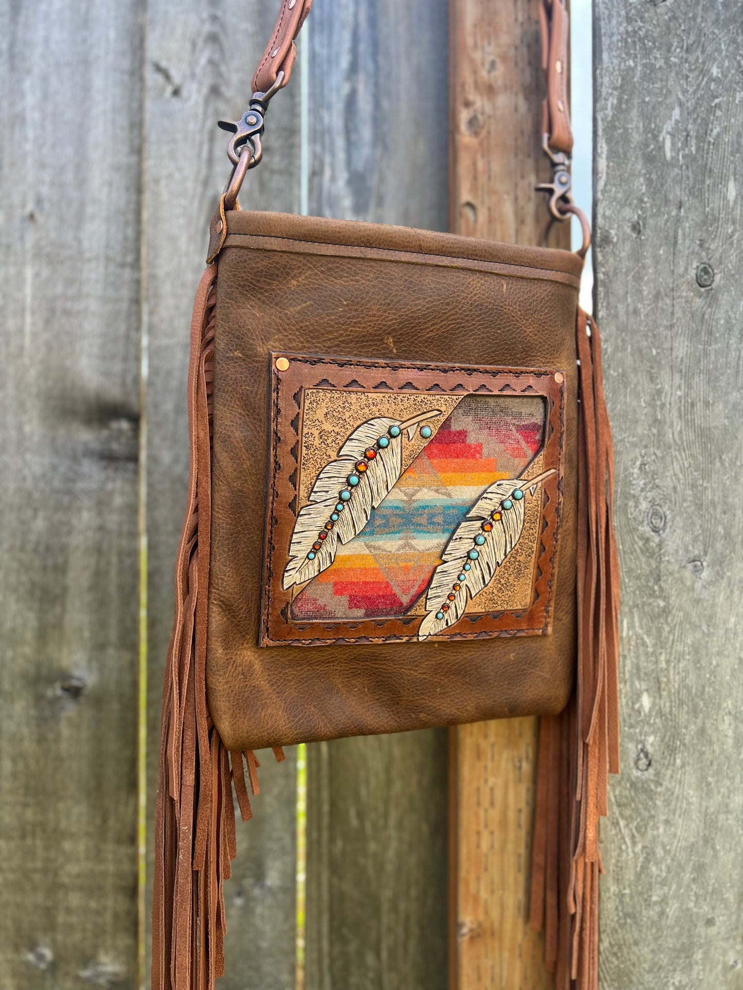 Pendleton Feather Crossbody Purse