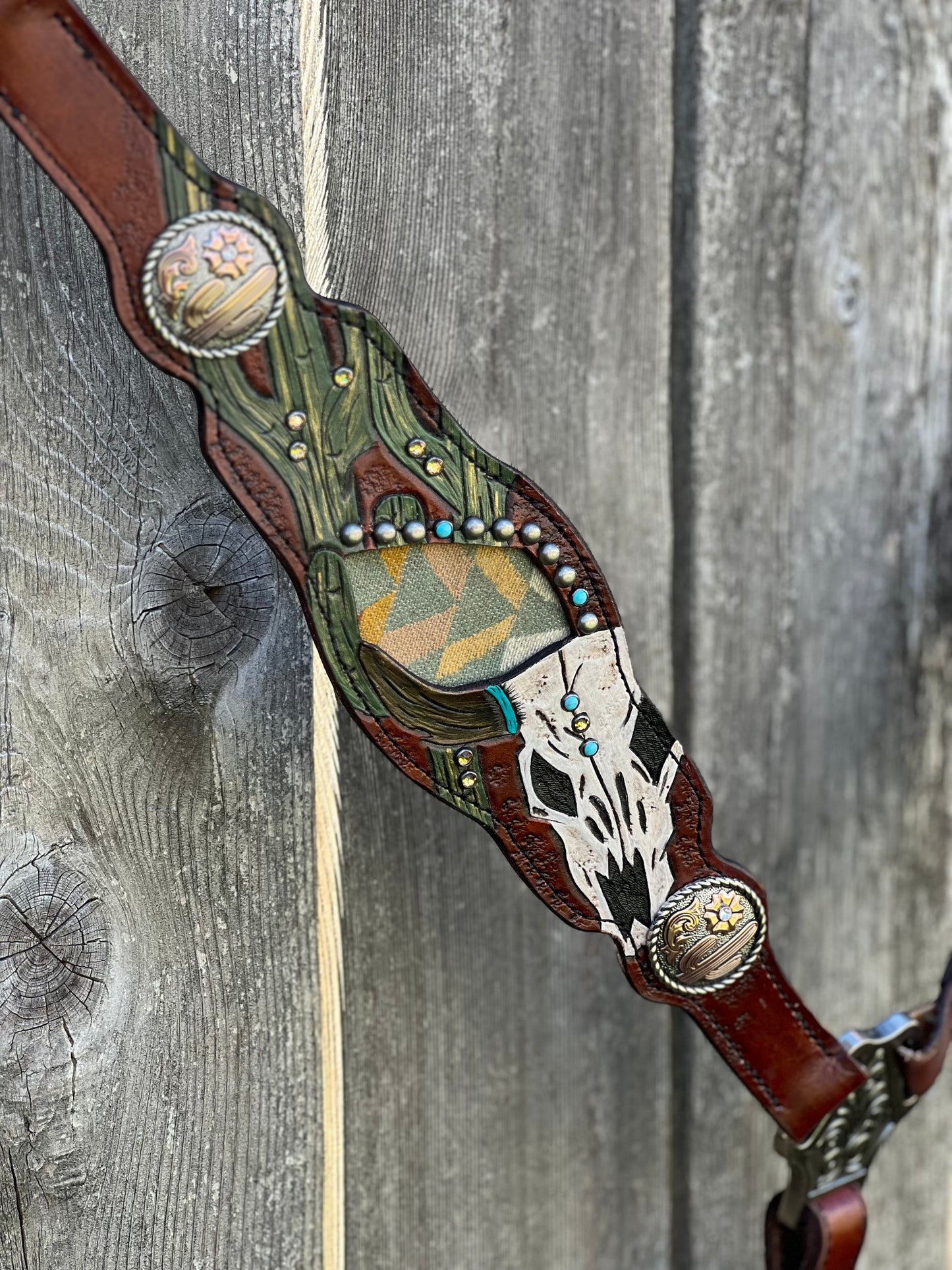 Skull Cactus Pendleton Wool Breast Collar