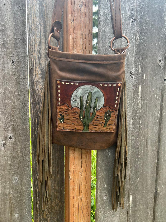 midnight cactus crossbody purse